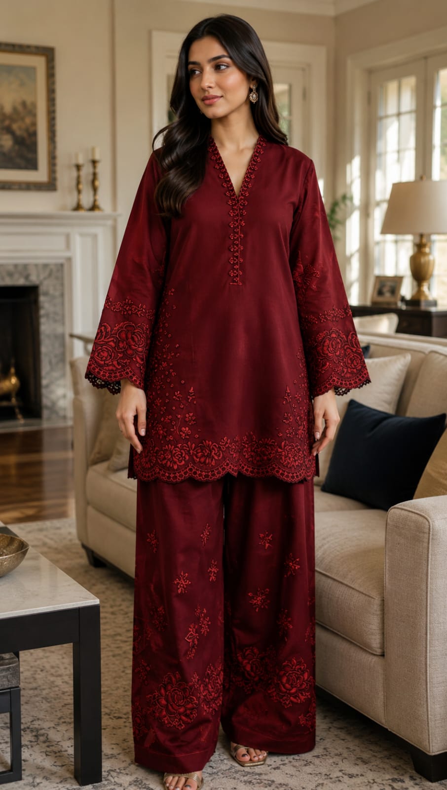 Nisa | 2-Piece Embroidered Unstitched Summer Suit