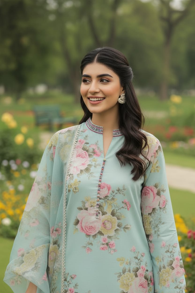 Baroque | 3-Piece Printed Unstitched Swiss Lawn Suit
