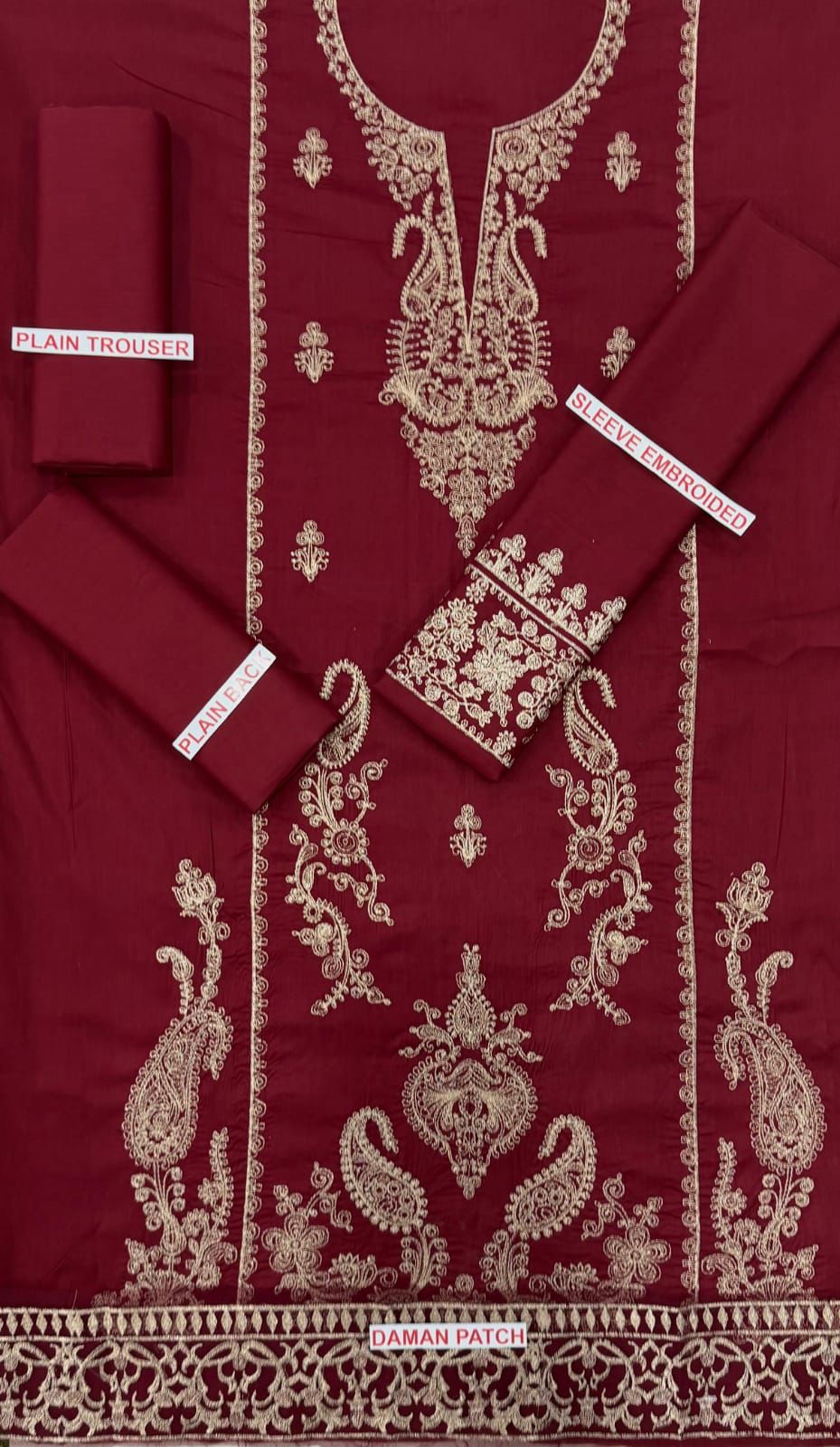 Embroidered Velvet Kurta and Trouser Ensemble