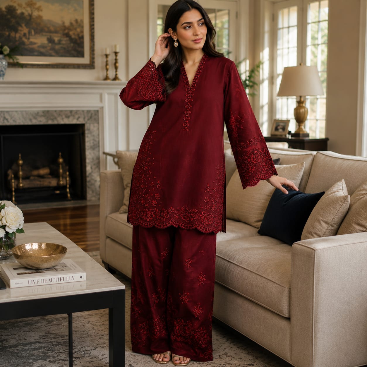 Nisa | 2-Piece Embroidered Unstitched Summer Suit