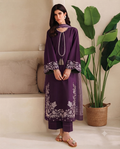 Embroidered Velvet Kurta and Trouser Ensemble