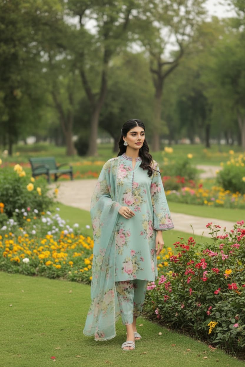 Baroque | 3-Piece Printed Unstitched Swiss Lawn Suit