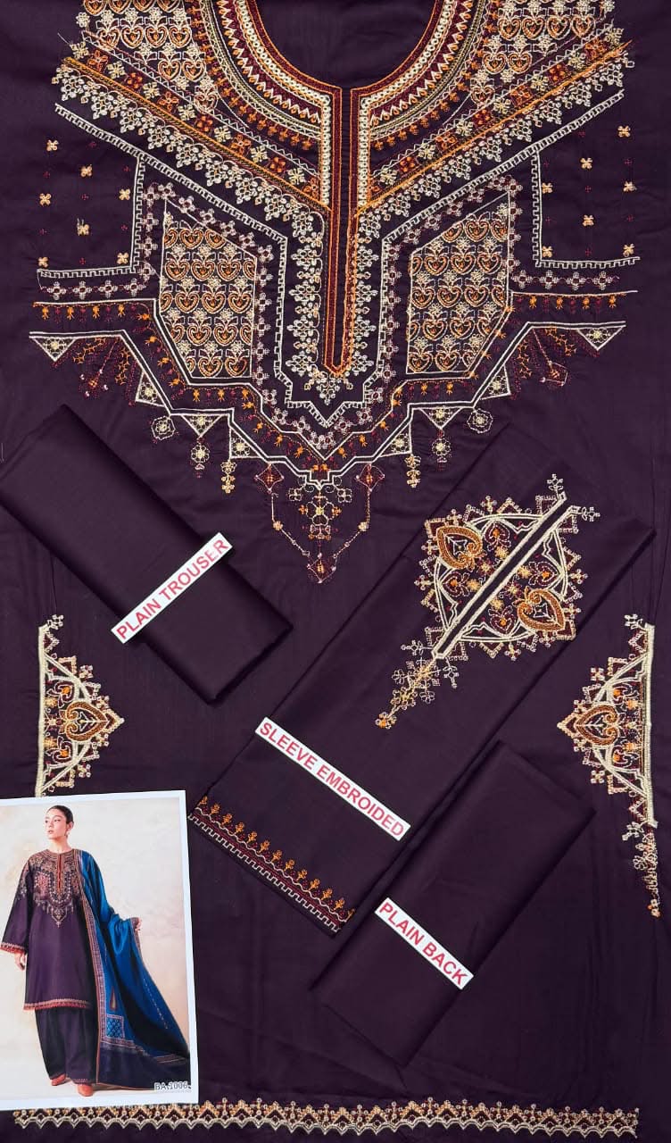 Elegant Floral Motif Festive Suit