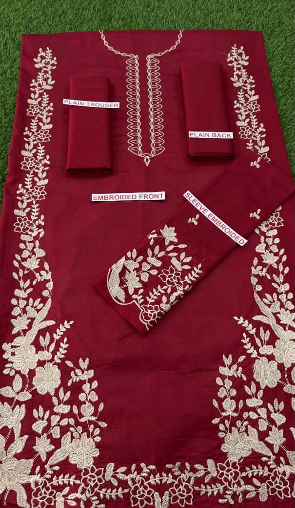 Elegant Floral Motif Festive Suit