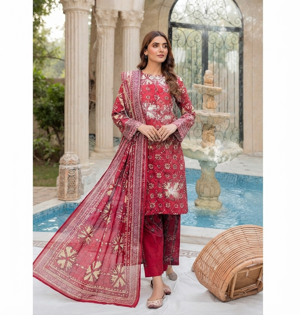 Fiza Noor Original Digital Printed 3-Piece Lawn Suit | 5-Meter Cutting