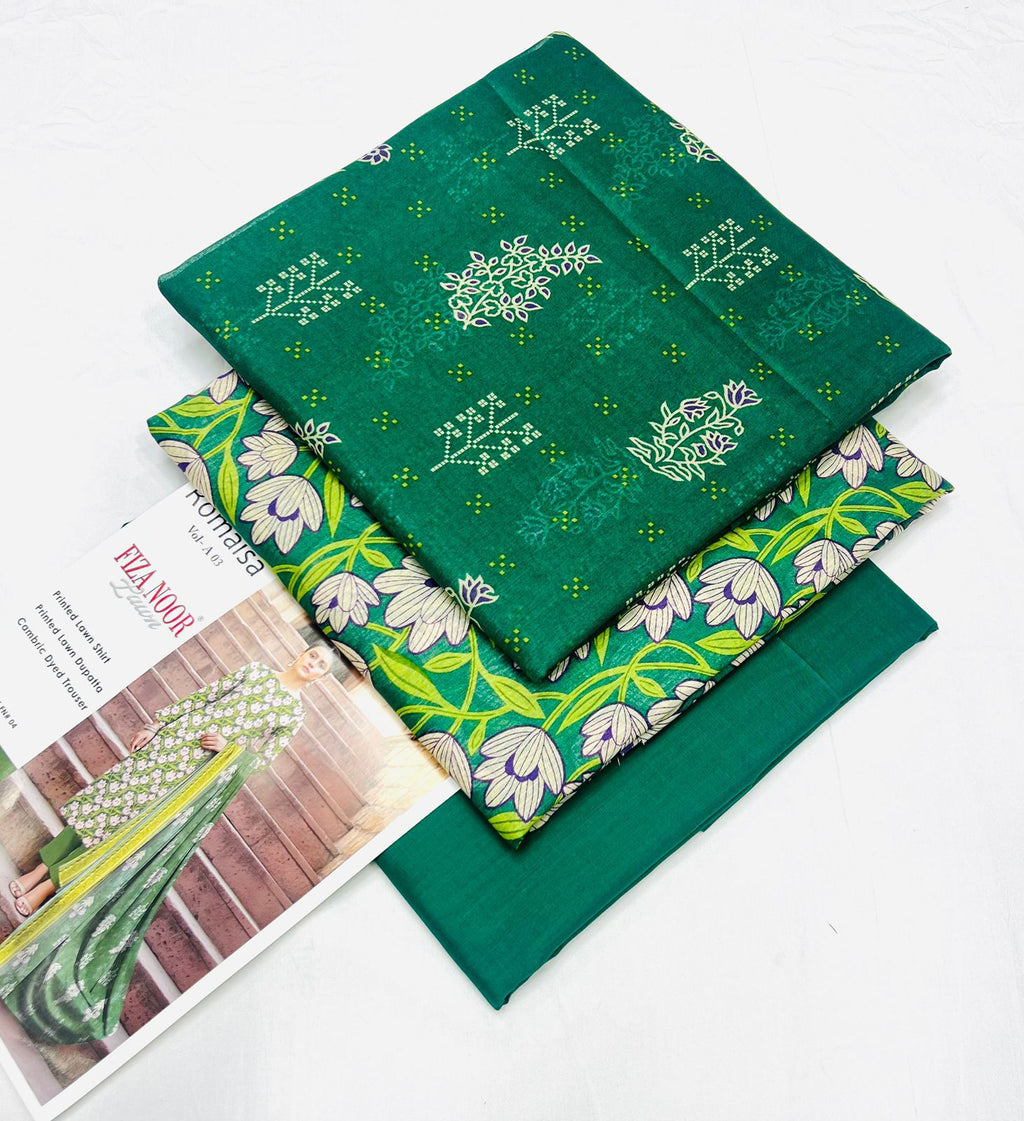 Fiza Noor Original Digital Printed 3-Piece Lawn Suit | 5-Meter Cutting