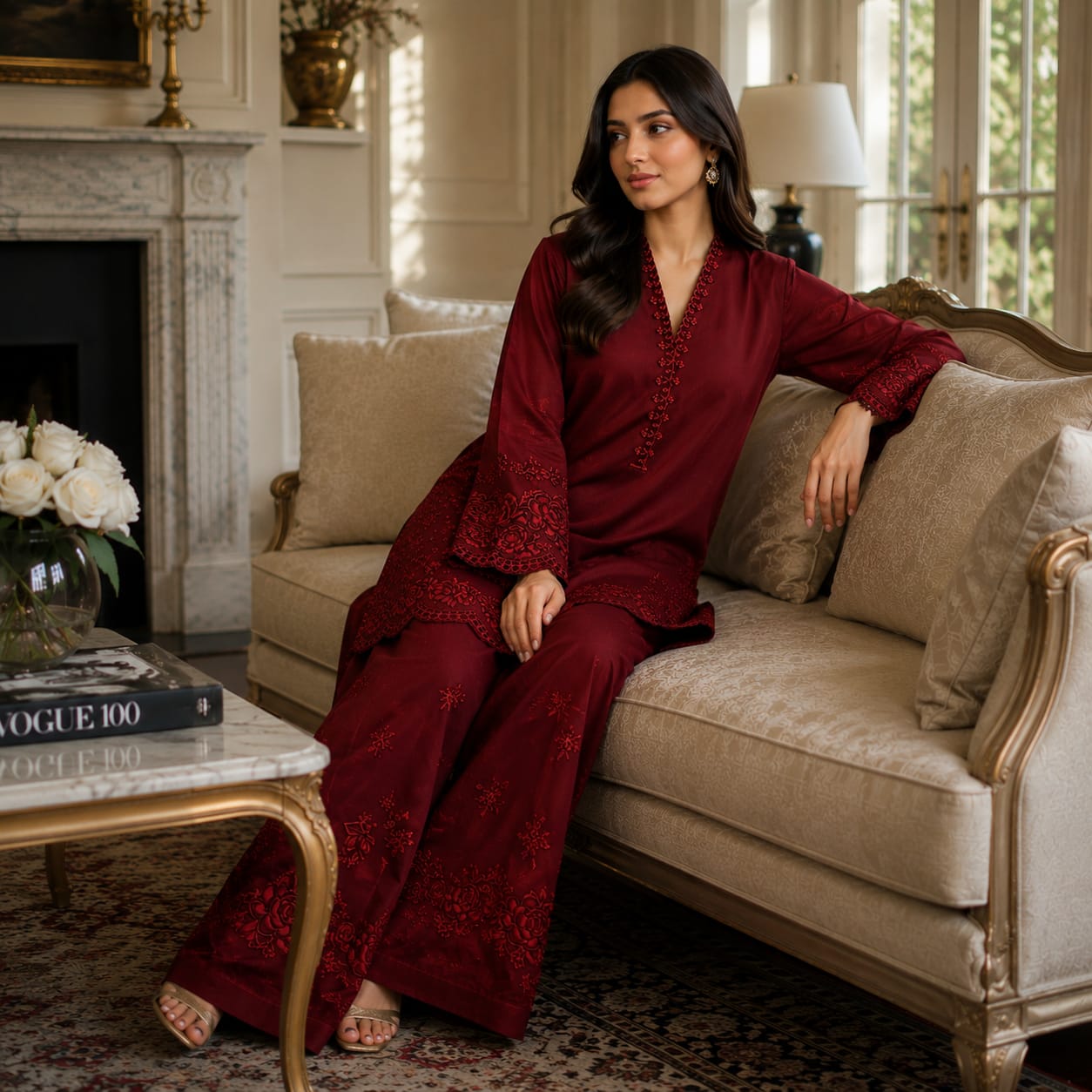 Nisa | 2-Piece Embroidered Unstitched Summer Suit