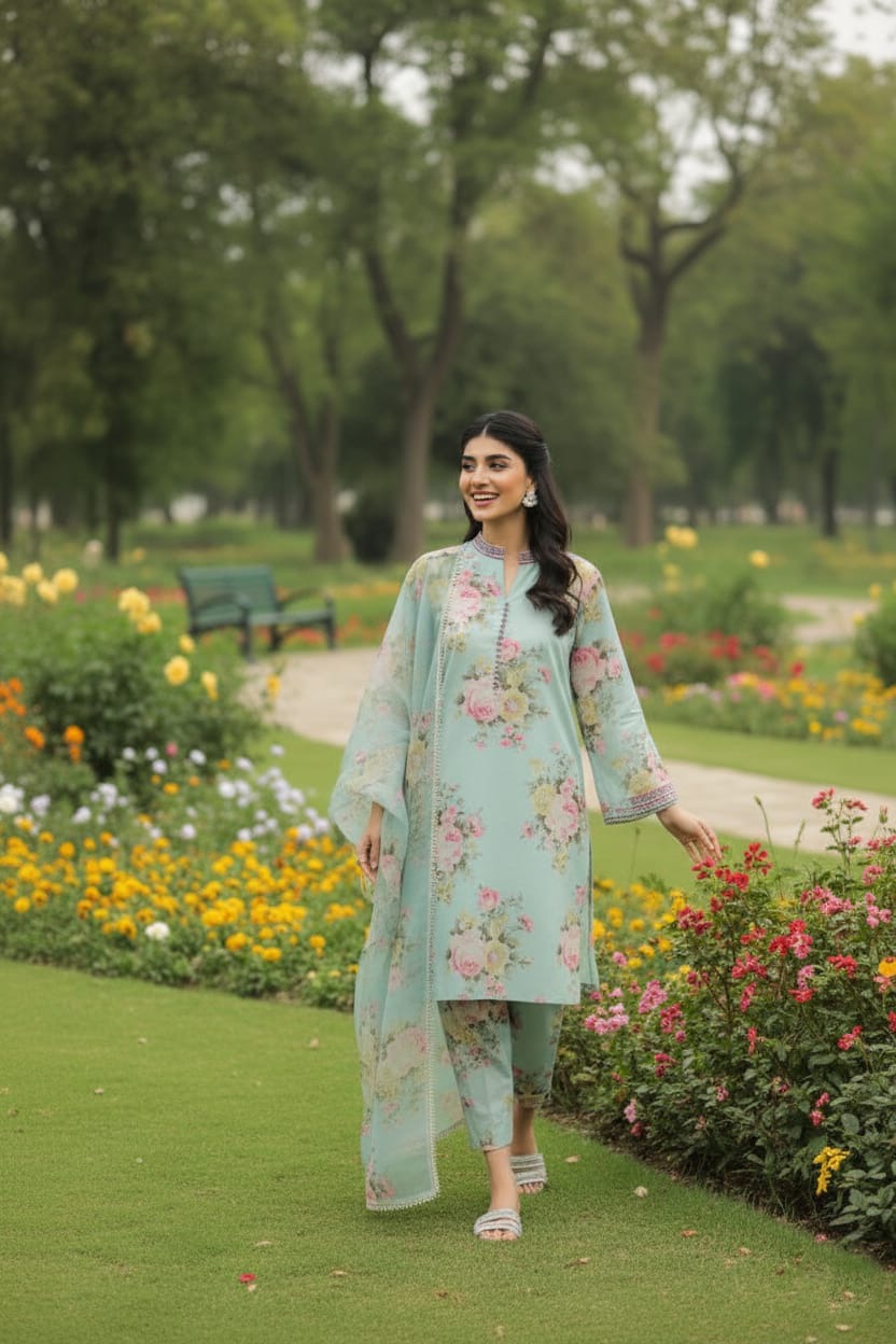 Baroque | 3-Piece Printed Unstitched Swiss Lawn Suit