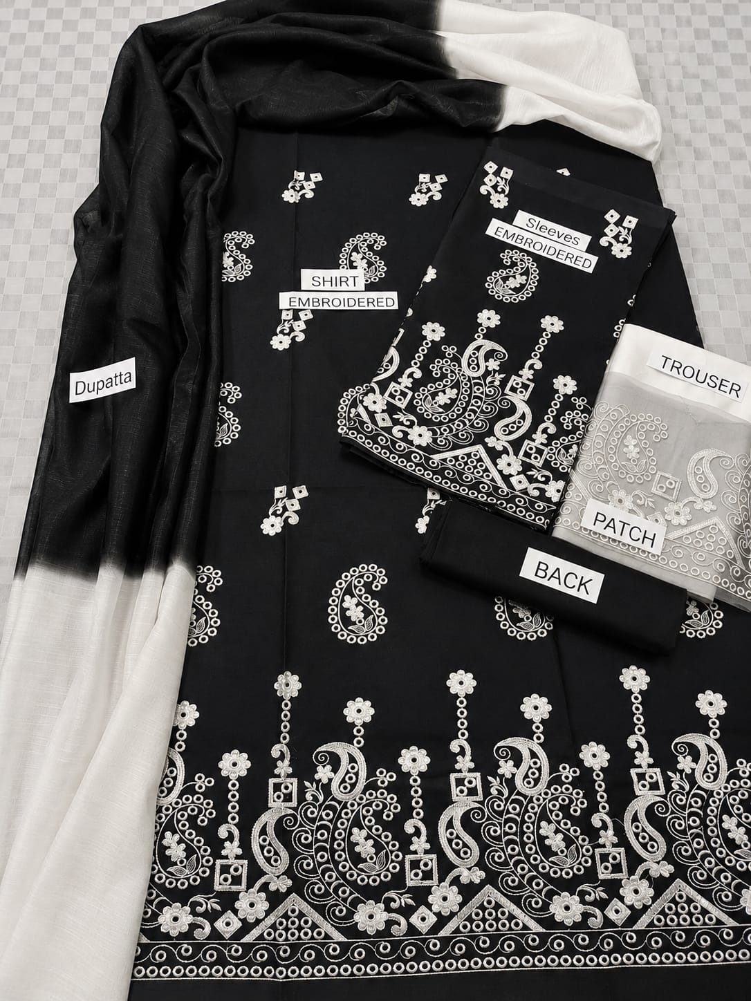 Nisa | 3-Piece Embroidered Unstitched Summer Suit
