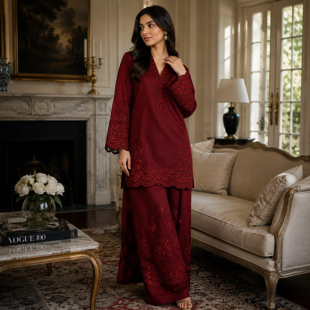 Nisa | 2-Piece Embroidered Unstitched Summer Suit