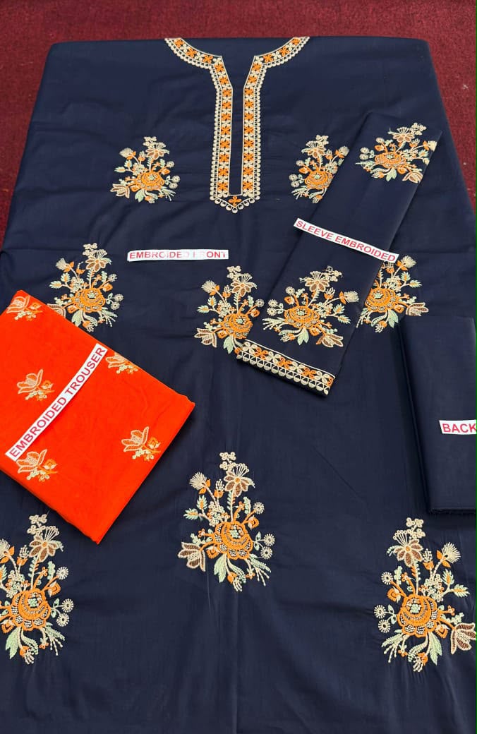 Embroidered Velvet Kurta and Trouser Ensemble